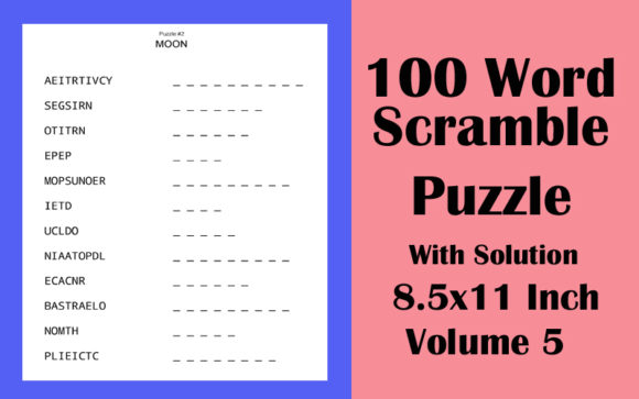 100 Word Scramble Puzzle 8.5x11 Volume 5: A Practical Guide to KDP-Ready Interiors
