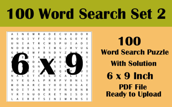 6x9 Inch 100 Word Search Puzzle Volume 2: Streamlining KDP Publishing with Ready-to-Print Interiors