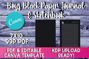 Boys Black Paper Sketchbook Journal KDP Design Guide