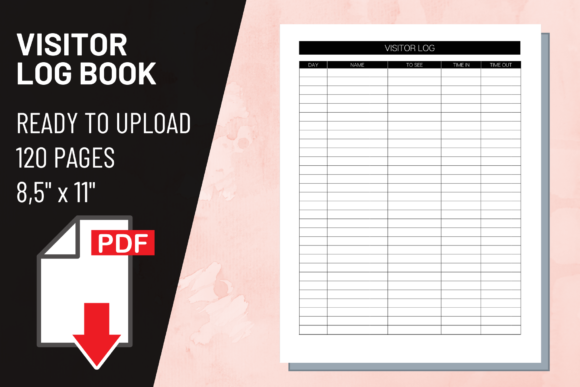 KDP Interior Visitor Log Book: Ready-to-Print PDF