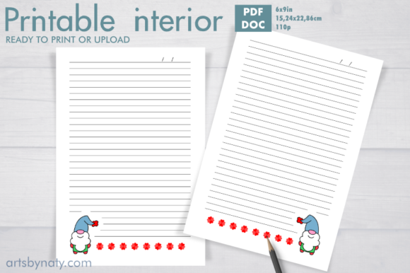 Lucky Happy Gnome Printable KDP Interior Guide