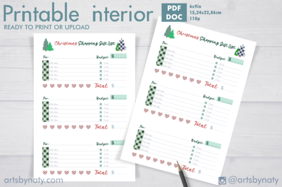 Plaid Christmas Shopping Gift List KDP Interior