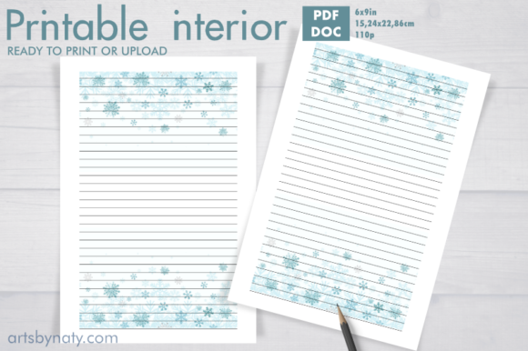 The Blue Snowflakes Printable Journal