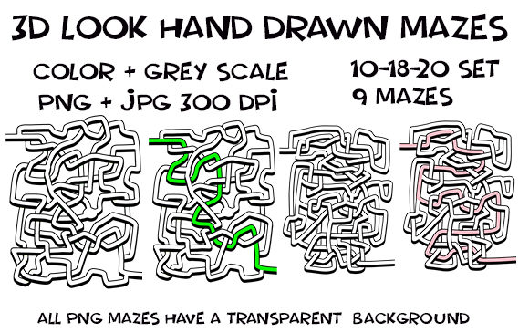 Understanding 3D Look Hand Drawn Weave Mazes for KDP and Homeschool Activities