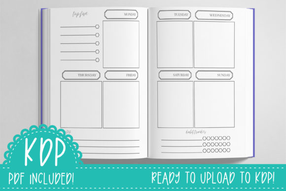 Weekly Monthly Planner 6x9 KDP PDF Template